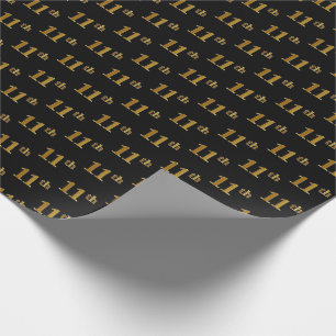 Papier Cadeau Black, Faux Gold 11e (onzième) événement