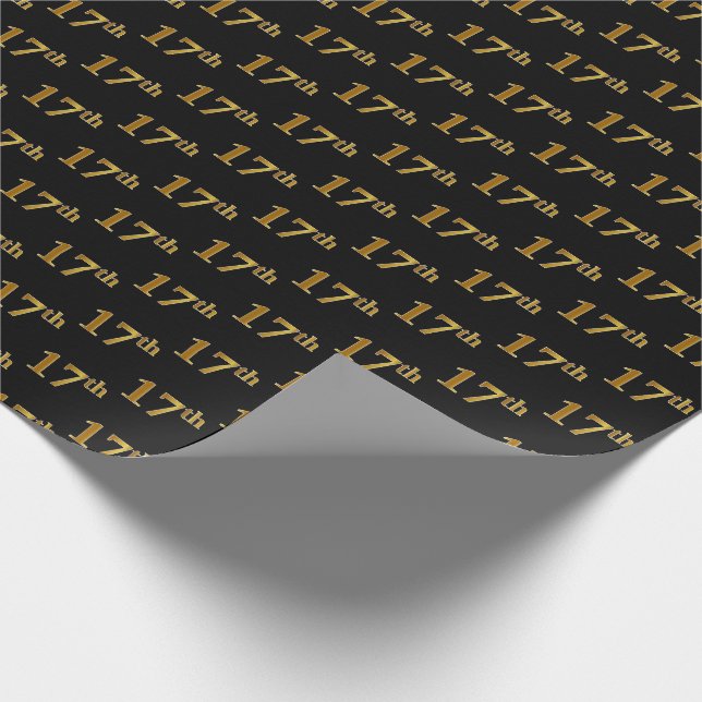 Papier Cadeau Black, Faux Gold 17e (dix-septième) (Coin)