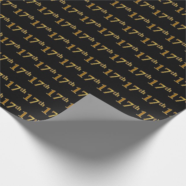 Papier Cadeau Black, Faux Gold 17e (dix-septième) (Coin)
