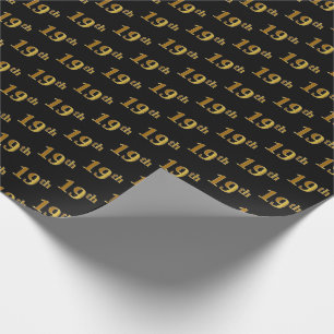 Papier Cadeau Black, Faux Gold 19e (dix-neuvième)