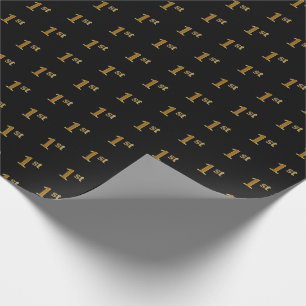 Papier Cadeau Black, Faux Gold 1er (Premier) Enveloppement d'évé