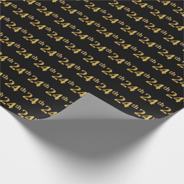 Papier Cadeau Black, Faux Gold 24e (Vingt-quatrième) (Coin)