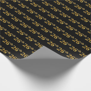 Papier Cadeau Black, Faux Gold 26e (Vingt-sixième)