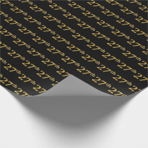 Papier Cadeau Black, Faux Gold 27e (Vingt-septième)