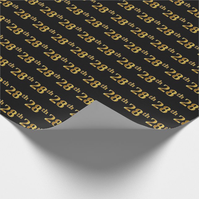 Papier Cadeau Black, Faux Gold 28e (Vingt-Huitième) (Coin)