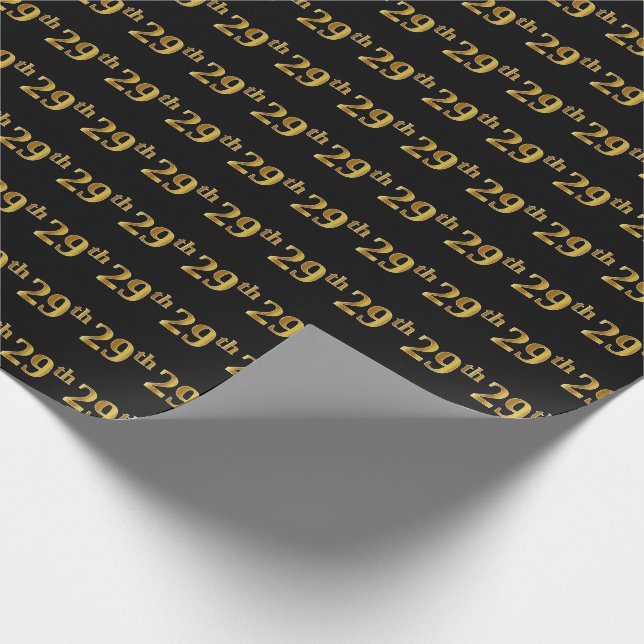 Papier Cadeau Black, Faux Gold 29e (Vingt-Neuvième) (Coin)