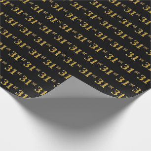 Papier Cadeau Black, Faux Gold 31e (Trente et unième)