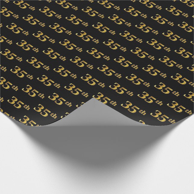 Papier Cadeau Black, Faux Gold 35e (Trente-cinquième) (Coin)