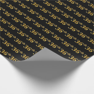 Papier Cadeau Black, Faux Gold 36e (Trente-sixième)