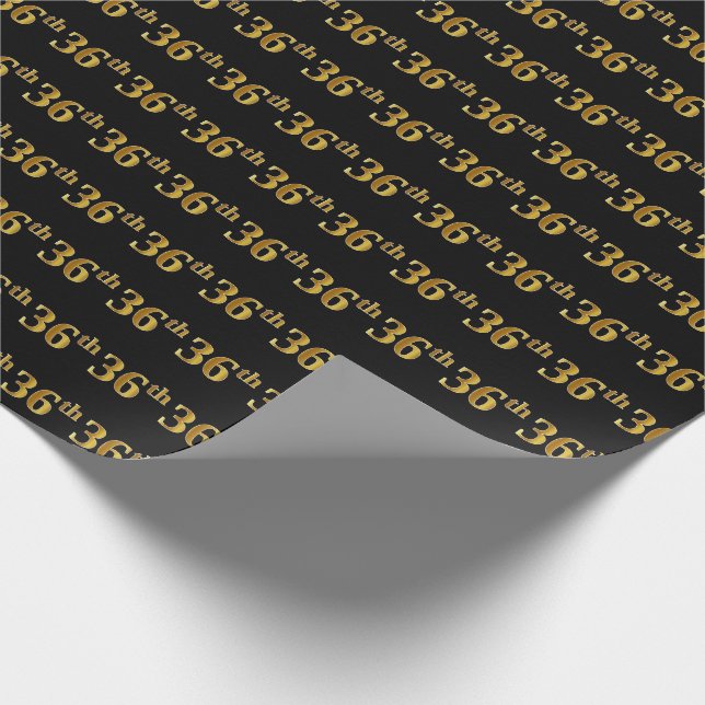 Papier Cadeau Black, Faux Gold 36e (Trente-sixième) (Coin)