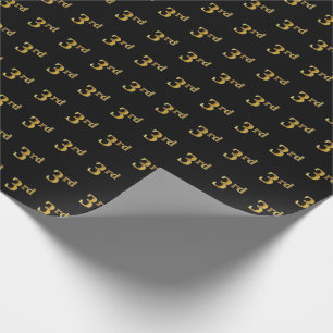 Papier Cadeau Black, Faux Gold 3e (troisième) événement