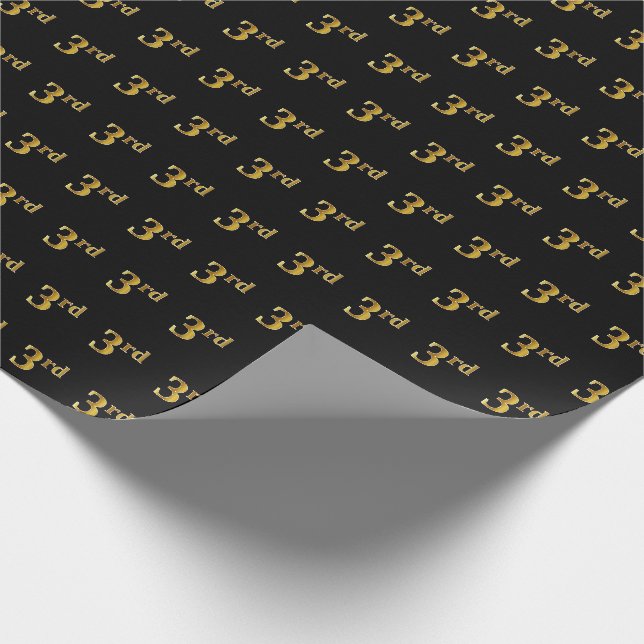 Papier Cadeau Black, Faux Gold 3e (troisième) événement (Coin)