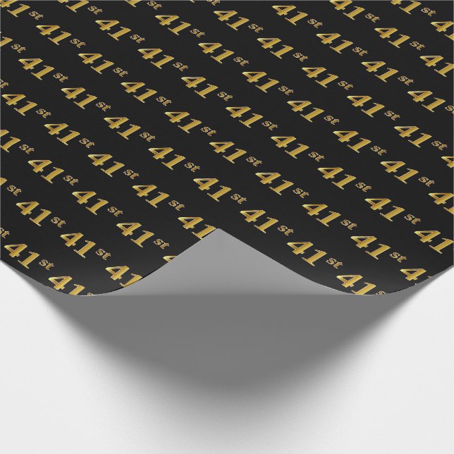 Papier Cadeau Black, Faux Gold 41e (Quarante et unième) (Coin)