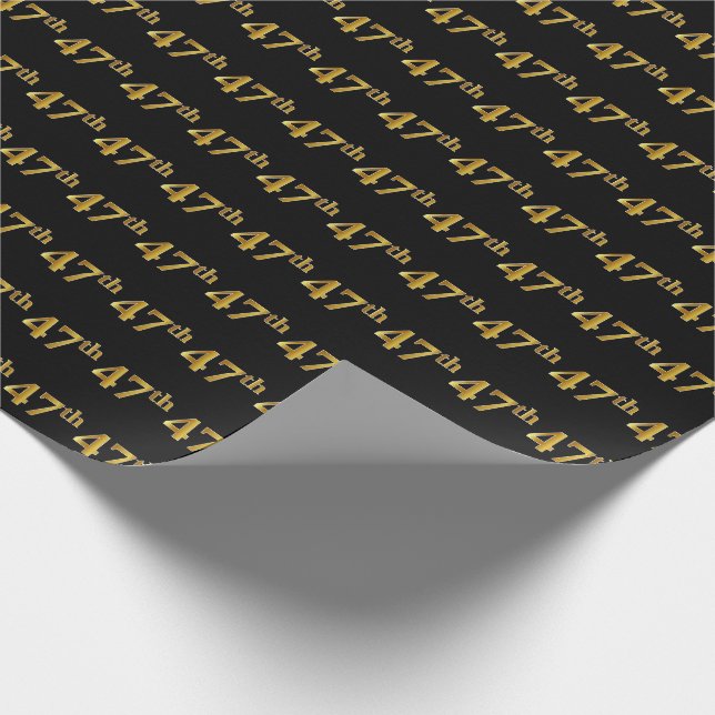 Papier Cadeau Black, Faux Gold 47e (Quarante-Septième) (Coin)