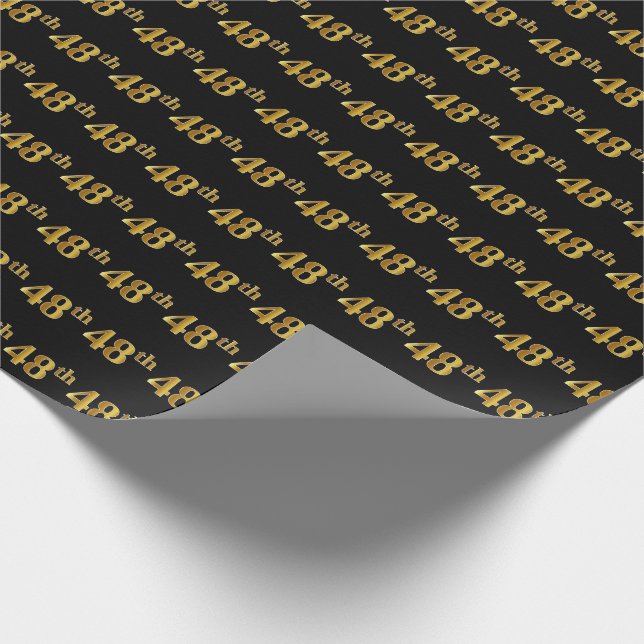 Papier Cadeau Black, Faux Gold 48e (Quarante-Huitième) (Coin)