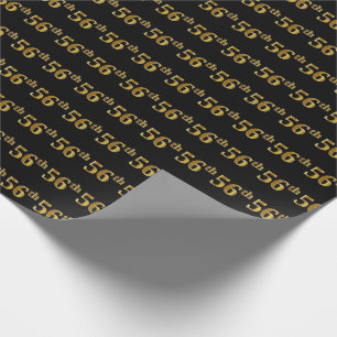 Papier Cadeau Black, Faux Gold 56e (Cinquante-sixième)