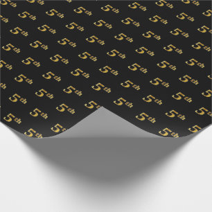 Papier Cadeau Black, Faux Gold 5e (cinquième) événement