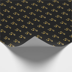 Papier Cadeau Black, Faux Gold 5e (cinquième) Event Wrapper Pape
