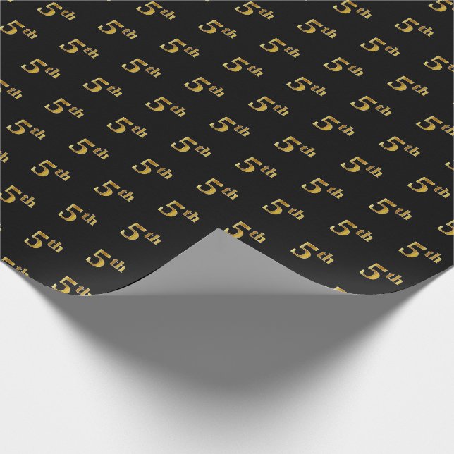 Papier Cadeau Black, Faux Gold 5e (cinquième) Event Wrapper Pape (Coin)