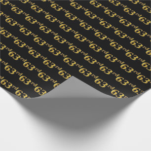 Papier Cadeau Black, Faux Gold 63e (Soixante-troisième)