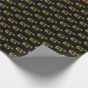 Papier Cadeau Black, Faux Gold 65e (Soixante-cinquième)