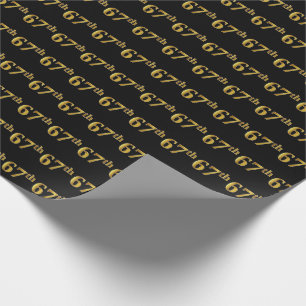 Papier Cadeau Black, Faux Gold 67e (Soixante-septième)