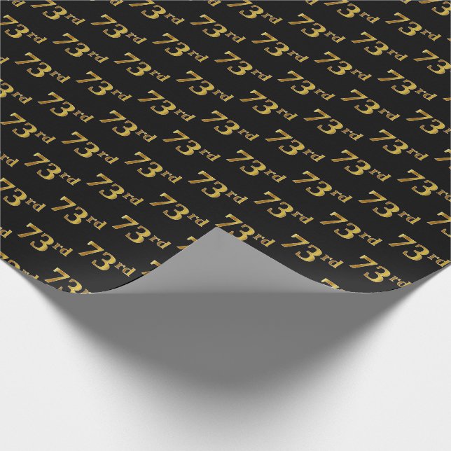 Papier Cadeau Black, Faux Gold 73e (Soixante-treizième) (Coin)