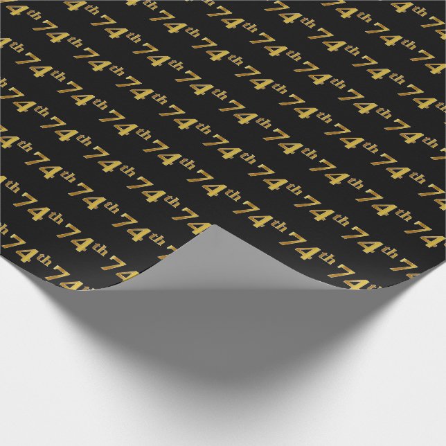 Papier Cadeau Black, Faux Gold 74e (Soixante-quatorzième) (Coin)