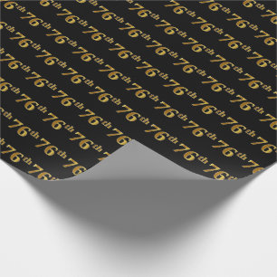 Papier Cadeau Black, Faux Gold 76e (Soixante-seizième)