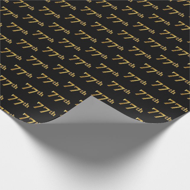 Papier Cadeau Black, Faux Gold 77e (Soixante-dix-septième) (Coin)