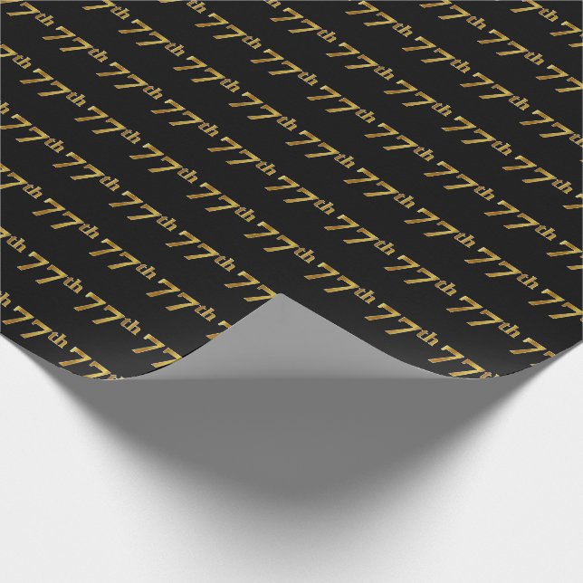 Papier Cadeau Black, Faux Gold 77e (Soixante-dix-septième) (Coin)
