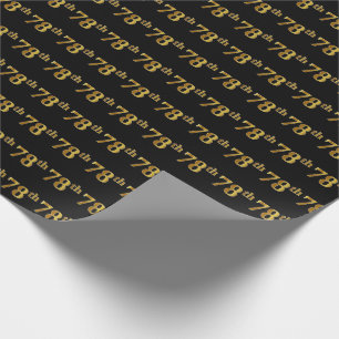 Papier Cadeau Black, Faux Gold 78e (Soixante-dix-huitième)