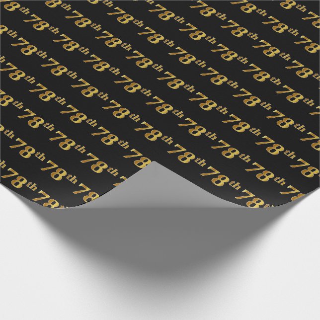 Papier Cadeau Black, Faux Gold 78e (Soixante-dix-huitième) (Coin)