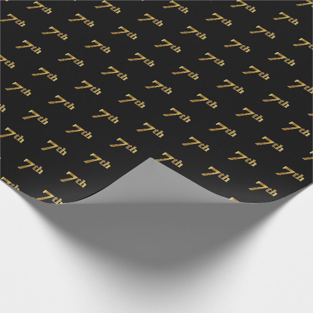 Papier Cadeau Black, Faux Gold 7e (Septième) (Coin)