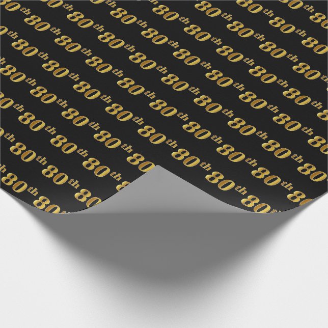 Papier Cadeau Black, Faux Gold 80e (Huitième) (Coin)