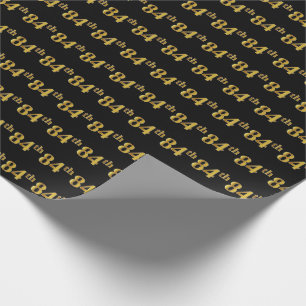 Papier Cadeau Black, Faux Gold 84e (Quatre-vingt-quatrième)