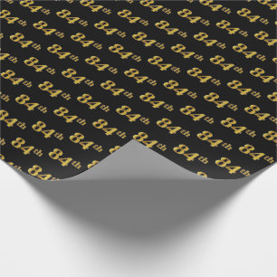 Papier Cadeau Black, Faux Gold 84e (Quatre-vingt-quatrième)