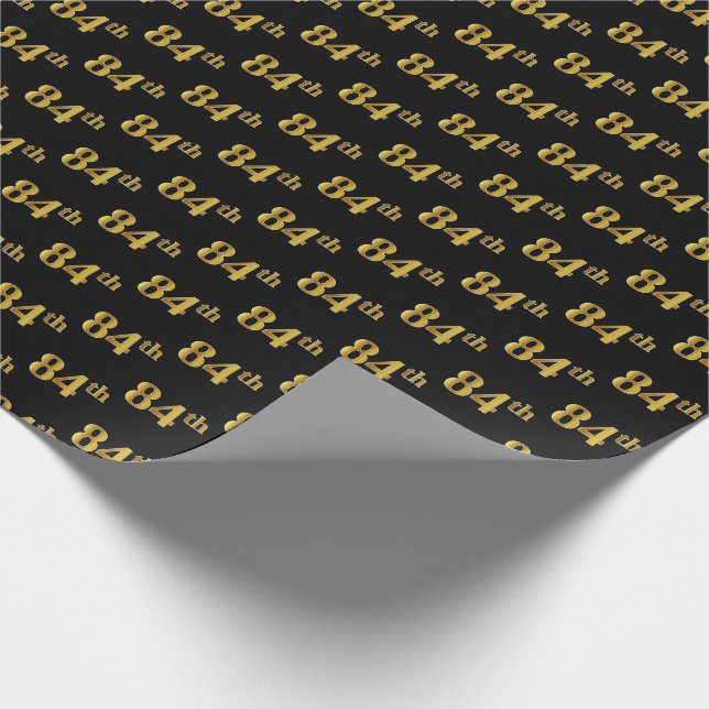 Papier Cadeau Black, Faux Gold 84e (Quatre-vingt-quatrième) (Coin)