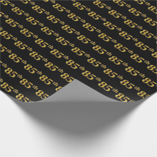 Papier Cadeau Black, Faux Gold 85e (Quatre-vingt-cinquième)