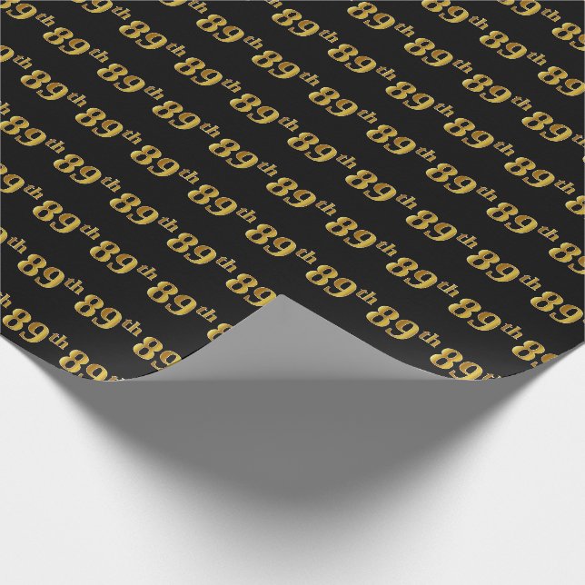 Papier Cadeau Black, Faux Gold 89e (Quatre-Vingt-Neuvième) (Coin)