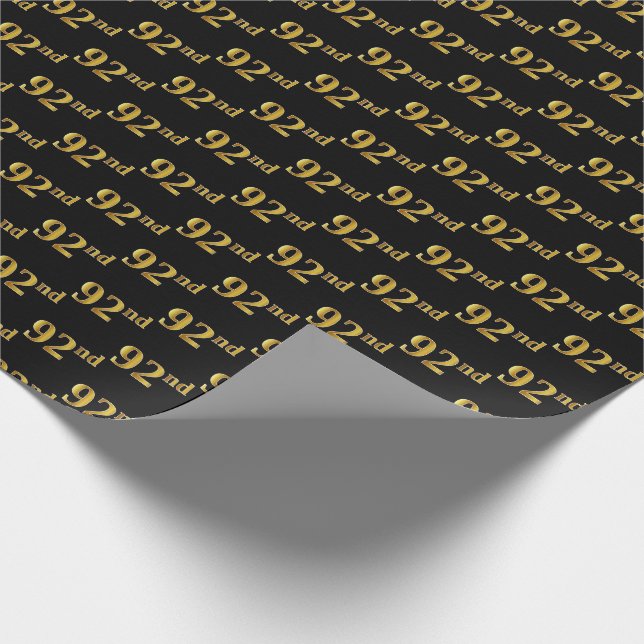 Papier Cadeau Black, Faux Gold 92e (Quatre-vingt-dix-deuxième) (Coin)