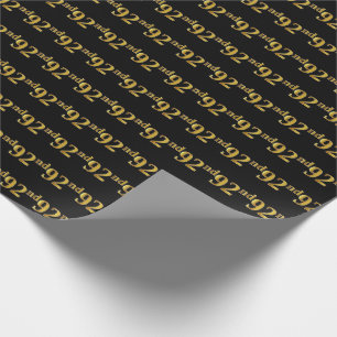 Papier Cadeau Black, Faux Gold 92e (Quatre-vingt-dix-deuxième)