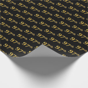 Papier Cadeau Black, Faux Gold 97e (Quatre-vingt-dix-septième)