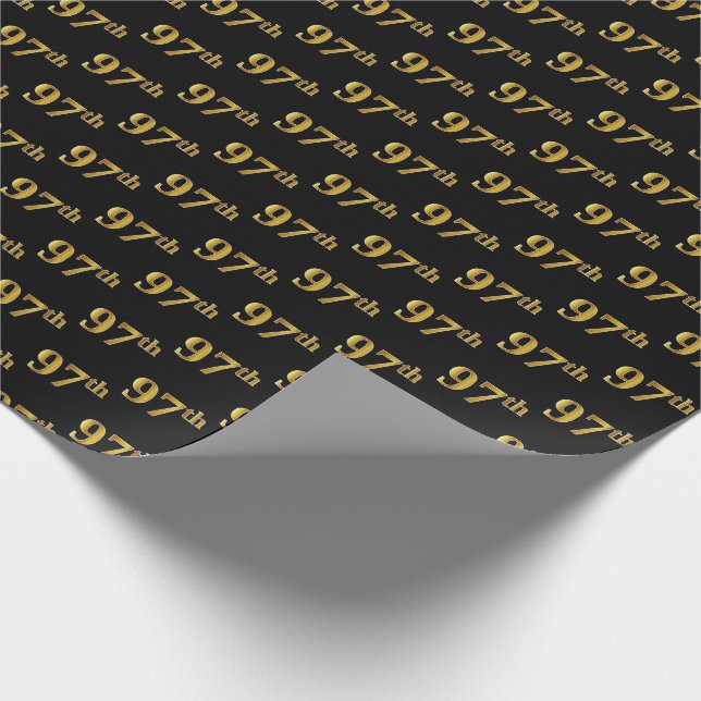 Papier Cadeau Black, Faux Gold 97e (Quatre-vingt-dix-septième) (Coin)