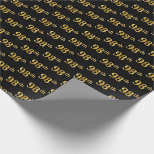 Papier Cadeau Black, Faux Gold 98e (Quatre-vingt-dix-huitième)