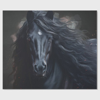 Papier Cadeau Black Friesian Horse