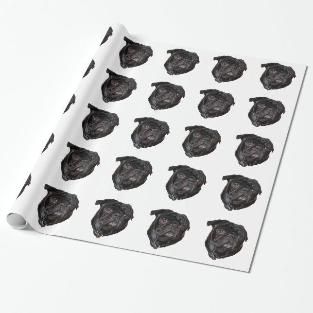 Papier Cadeau Black Funny Carlin (Déroulé)