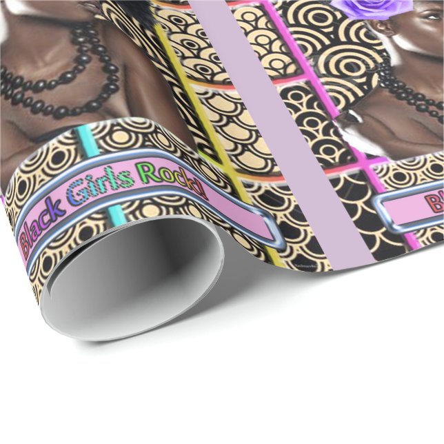 Papier Cadeau Black Girl Rock (Coin rond)