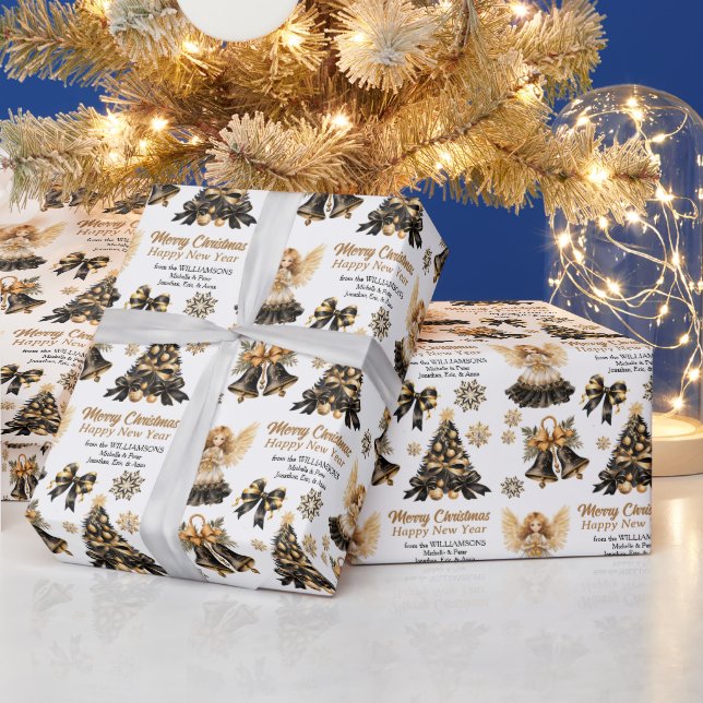 Papier Cadeau Black Gold images de Noël (Vacances)
