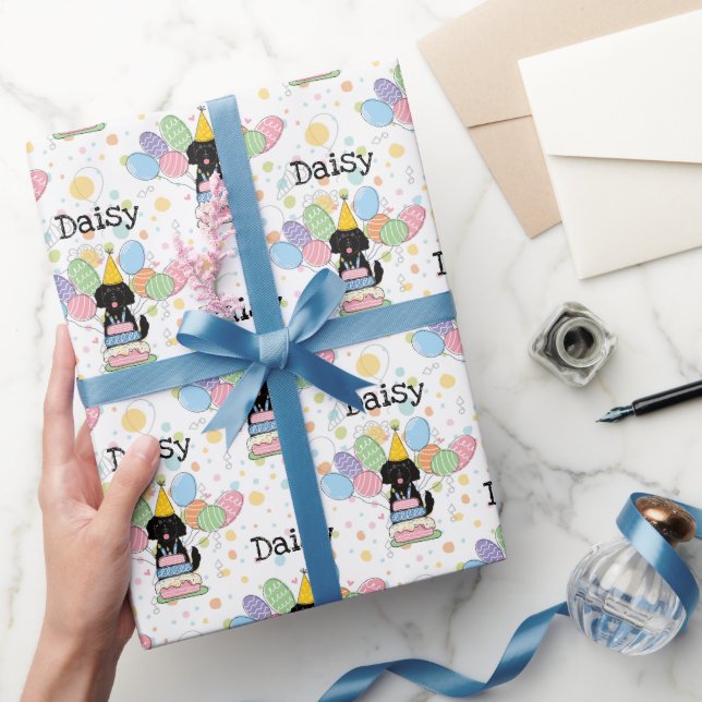 Papier Cadeau Black Goldendoodle Chien Anniversaire (Cadeaux)